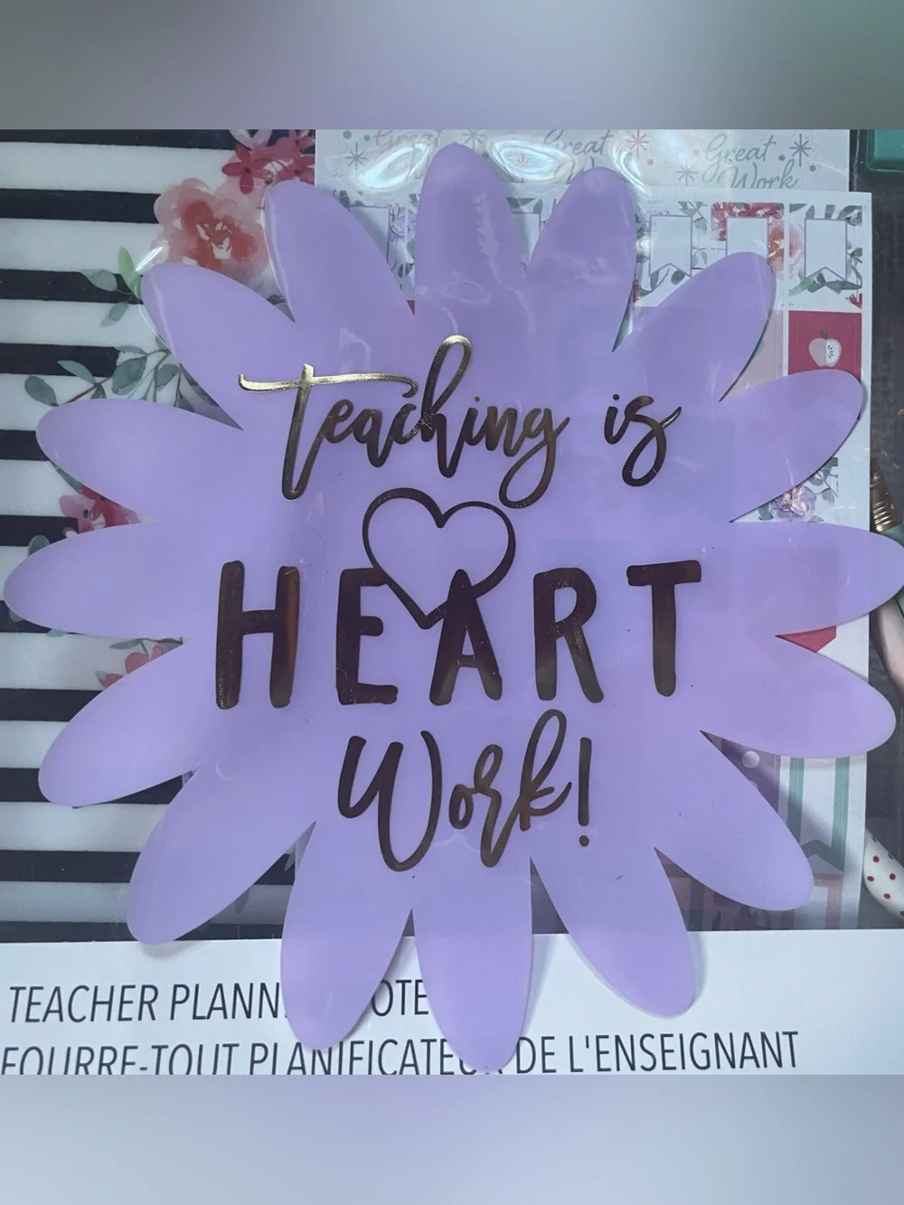 Recollections Purple Teacher Planner Gift Tote Set
